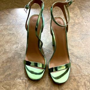 ASOS Metallic Green Lita Heel Sandal
